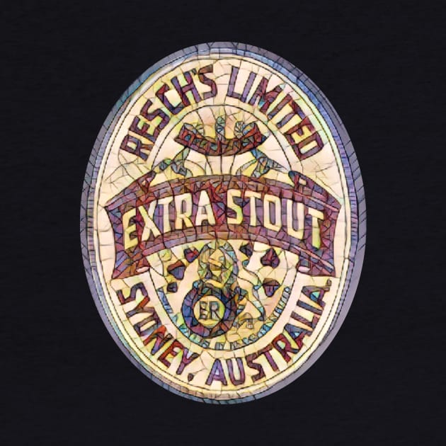 RESCHS STOUT Vintage Beer Label by Simontology